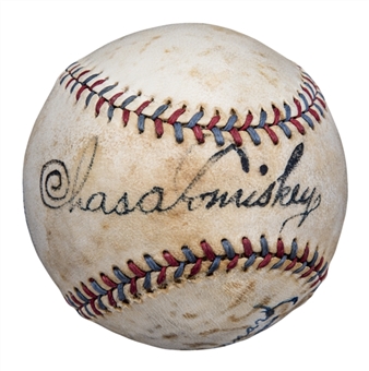 Very Rare 1929-31 Charles Comiskey Single Signed Official American League E.S. Barnard Stamped Baseball (JSA)